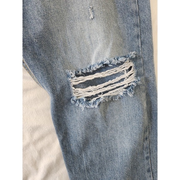 Avec Les Filles Med Wash Distressed Straight Leg Sz 31 button fly beach boho - Picture 5 of 12